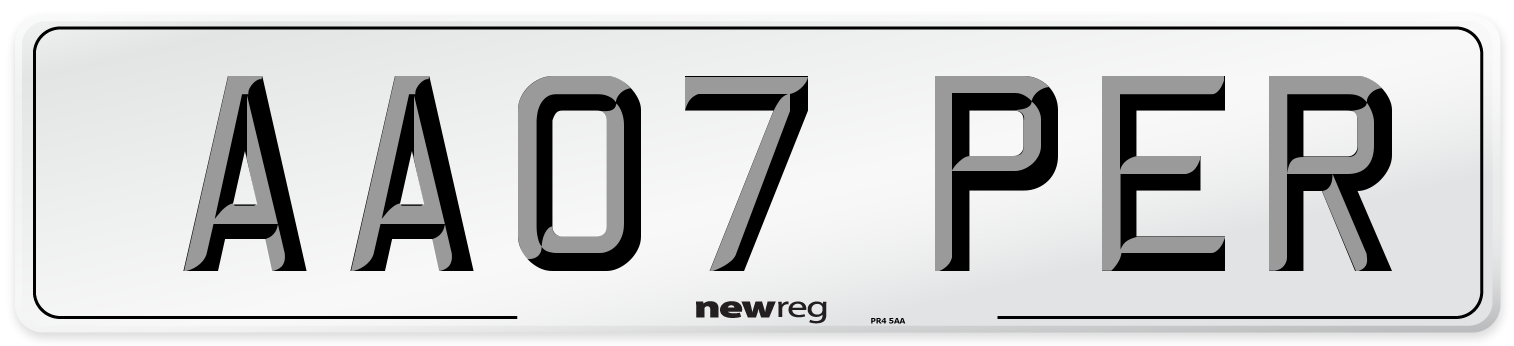 AA07 PER Number Plate from New Reg